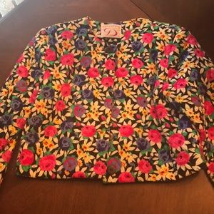 Floral print quilted jacket